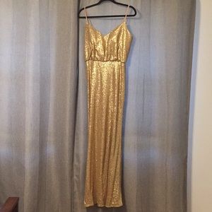 Bari Jay Gold Sequin Dress